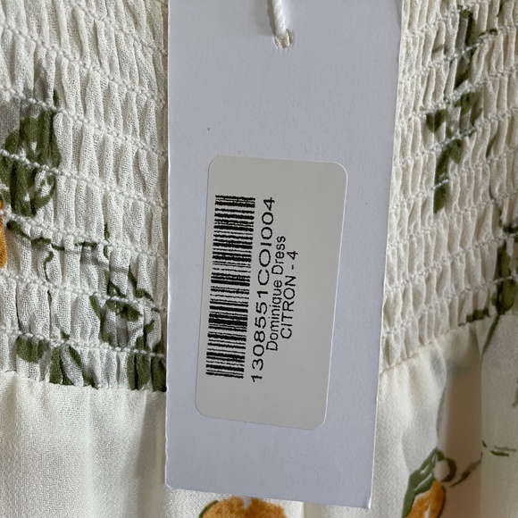 REFORMATION Dominique Citron Dress NWT - Picture 8 of 10